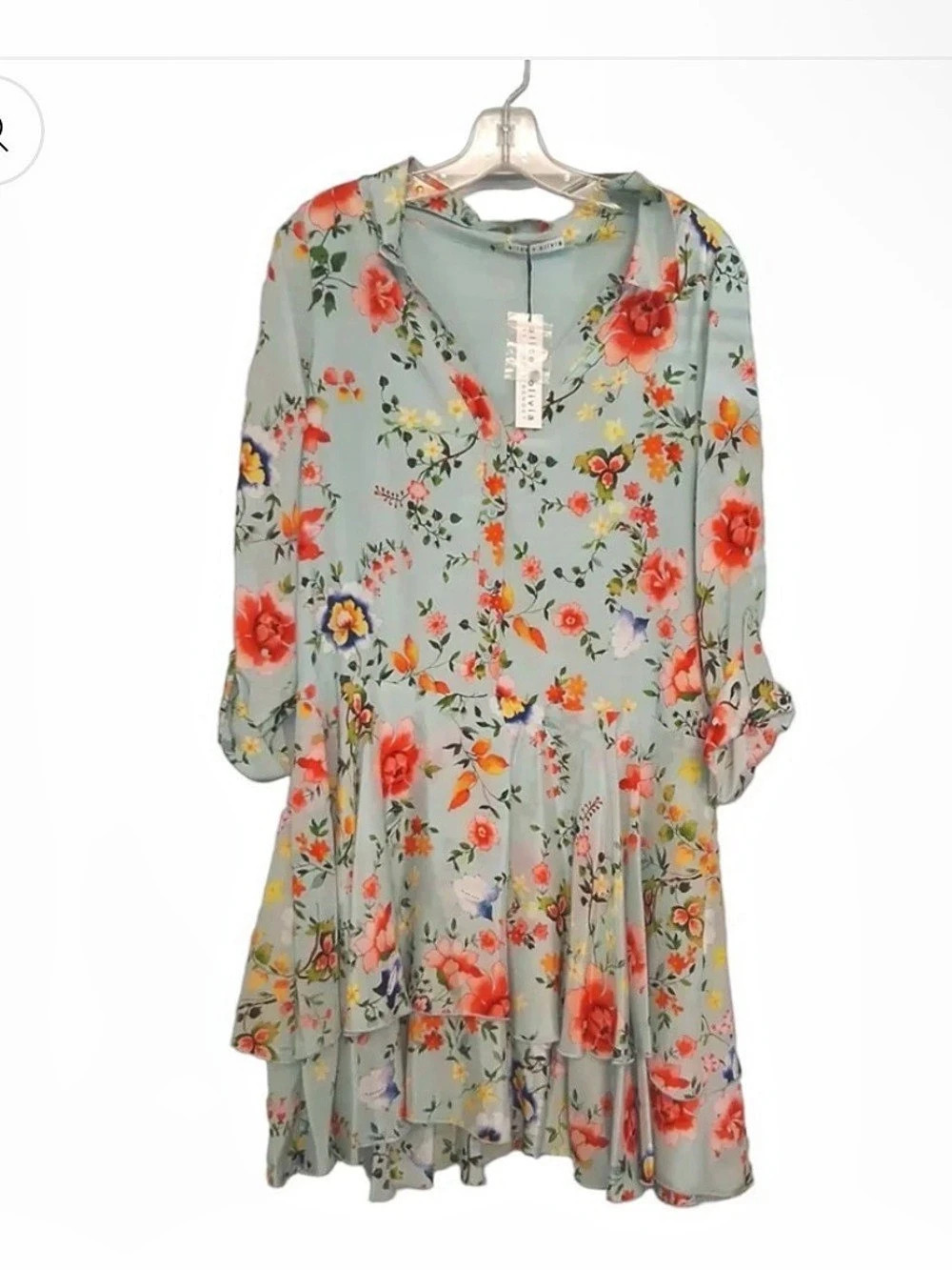 Alice + Olivia Kieran Floral Minidress Blue & Red NWT size 12